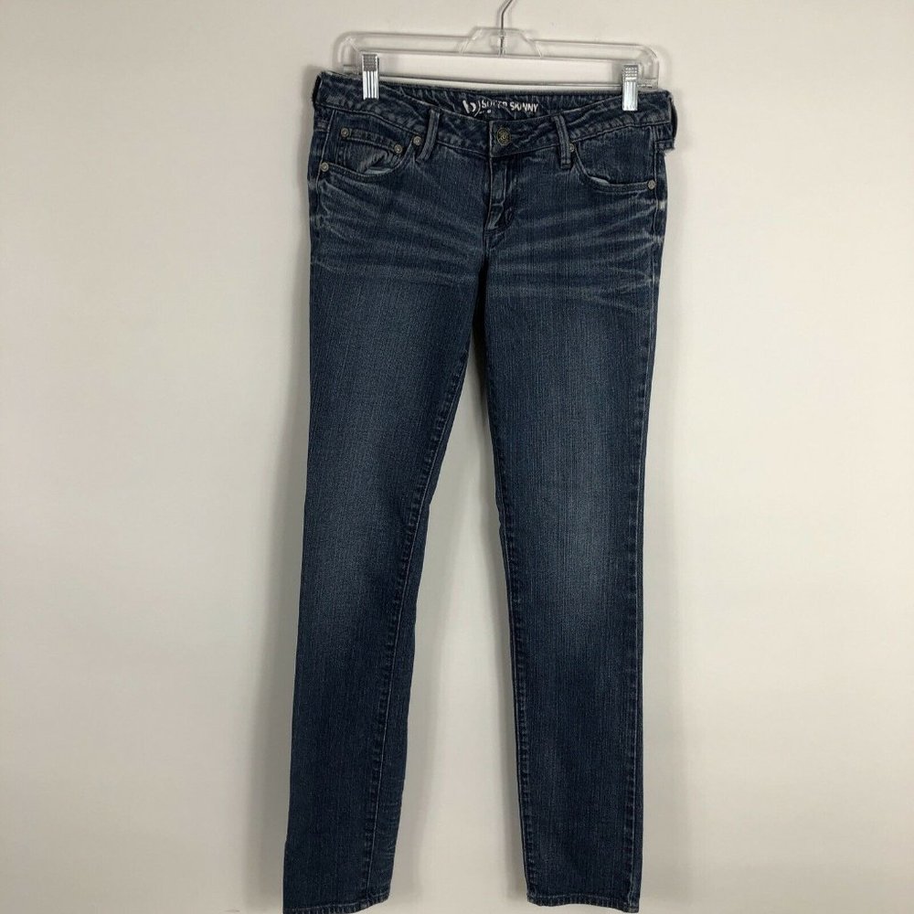 B by Bullhead Jeans Women's Size 7 Super Skinny Mid Rise Med Wash Stretch Casual